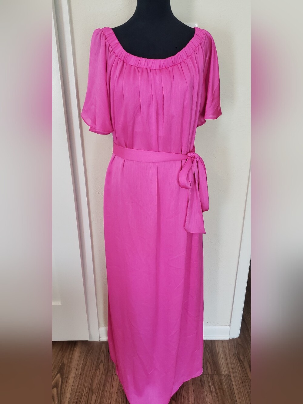 Trina Turk Fuchsia Belted Maxi Dress